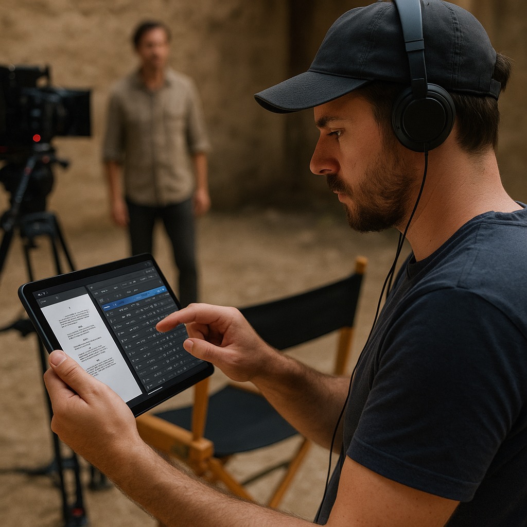 Produkční tým filmového natáčení potřeboval digitalizovat proces evidence scénářů a poznámek přímo na place.