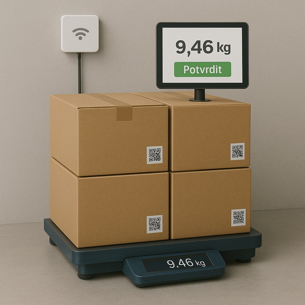 Automatizované načítání hmotnosti zboží do databáze