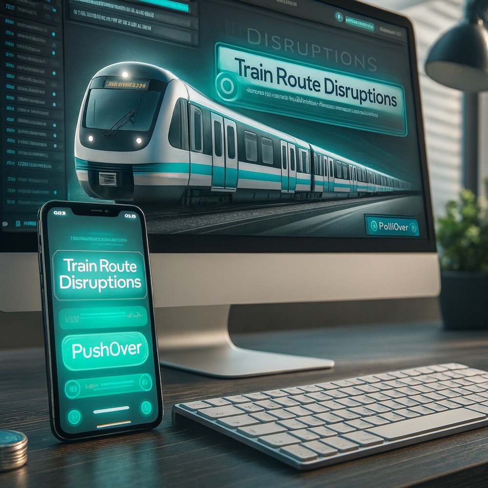 Ilustrace automatického upozornění na výluky vlaků pomocí FileMaker Serveru.